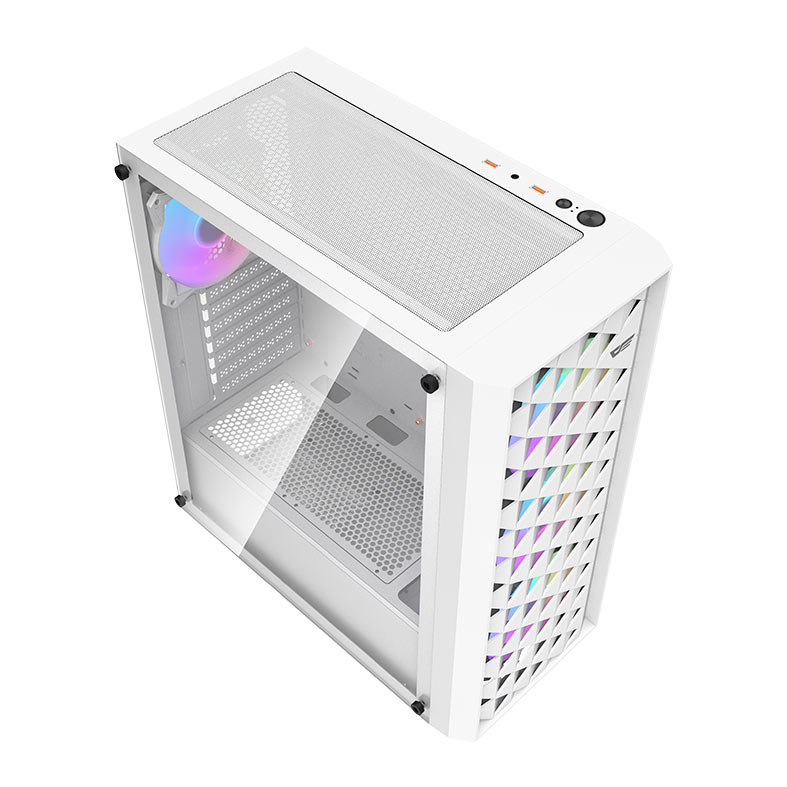 Gabinete Gamer Aigo Darkflash DK351, RGB, Mid-Tower, Lateral de Vidro, Com 4 Fans, Branco, DK351-WH - miniatura 4