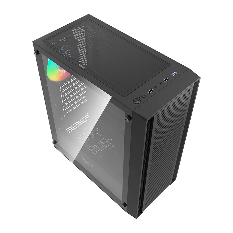 Gabinete Gamer Aigo Darkflash DK353, ARGB, Mid-Tower, Lateral de Vidro, Com 4 Fans, Preto, DK353-BK - miniatura 3
