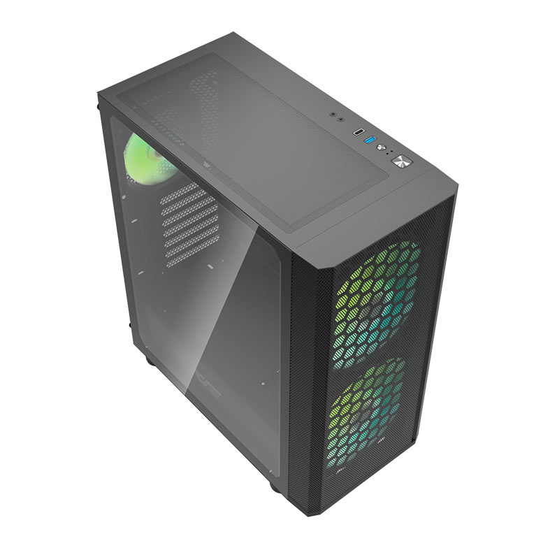 Gabinete Gamer Aigo Darkflash DK360 Mesh, Mid-Tower, Lateral De Vidro, Com 3 Fans, Preto, DK360-MESH-3F - miniatura 3