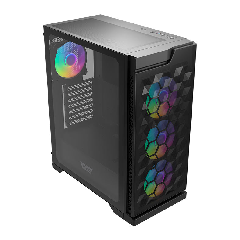 Gabinete Gamer Aigo Darkflash DK361, ARGB, Mid-Tower, Lateral De Vidro, Com 4 Fans, Preto, DK361-BK - miniatura 4
