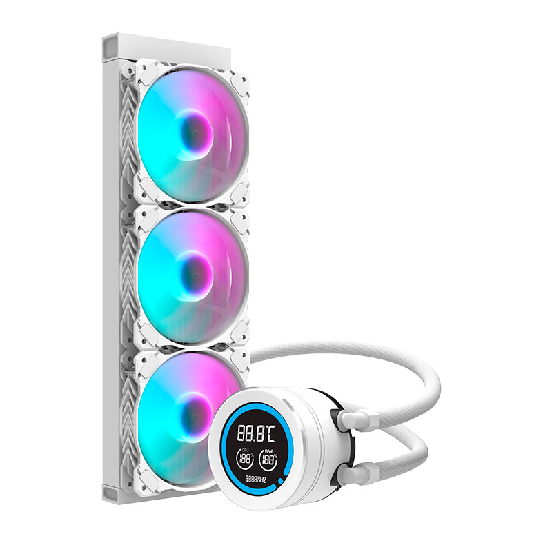 Water Cooler Aigo Darkflash Nebula DN-360D, Display LCD 2.1 Pol, ARGB, 360mm, Branco, DN-360D-WH - miniatura 4
