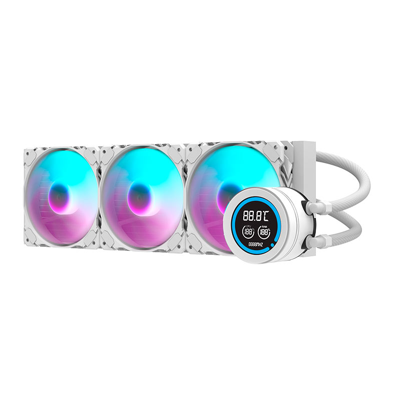 Water Cooler Aigo Darkflash Nebula DN-360D, Display LCD 2.1 Pol, ARGB, 360mm, Branco, DN-360D-WH - imagem 1