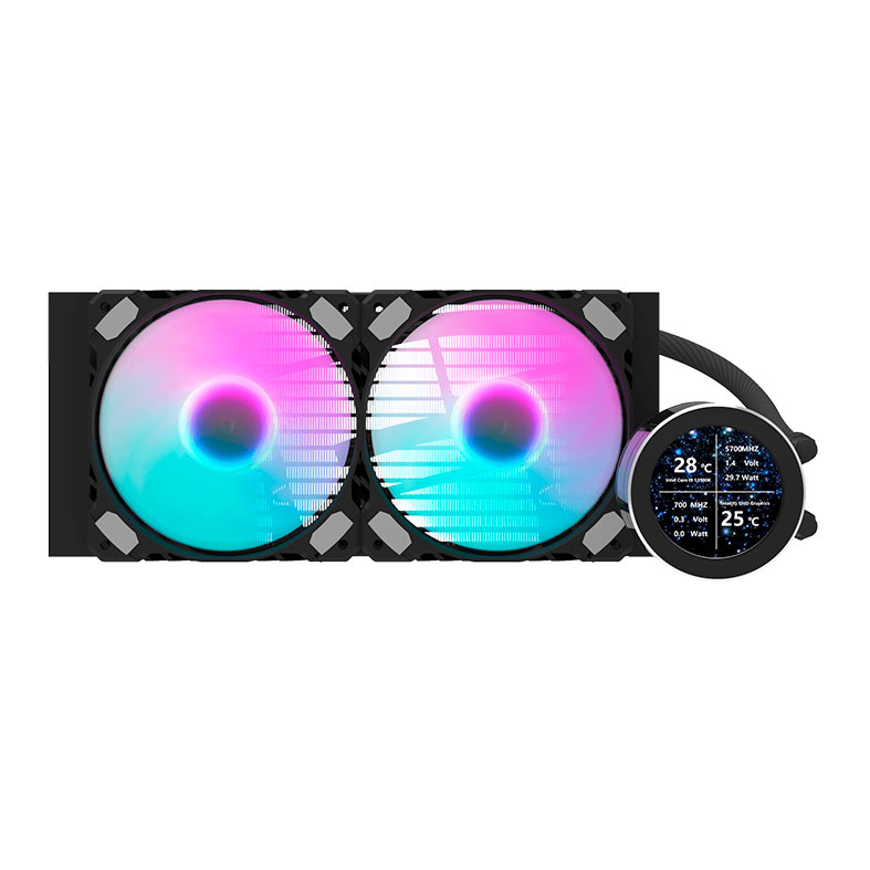 Water Cooler Aigo Darkflash DN240S, ARGB, Display IPS 2.1 Pol, 240mm, Preto, DN240S-BK - miniatura 4