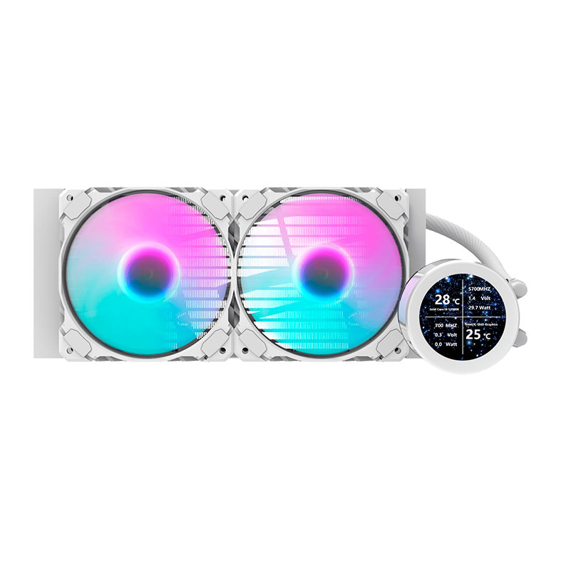 Water Cooler Aigo Darkflash DN240S, ARGB, Display IPS 2.1 Pol, 240mm, Branco, DN240S-WH - miniatura 3