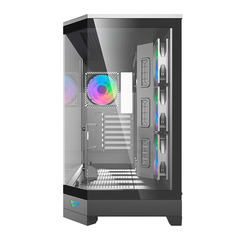 Gabinete Gamer Aigo Darkflash DQX90, ARGB, Mid-Tower, Lateral de Vidro, Com 4 Fans, Preto, DQX90-FAN-BK - miniatura 4