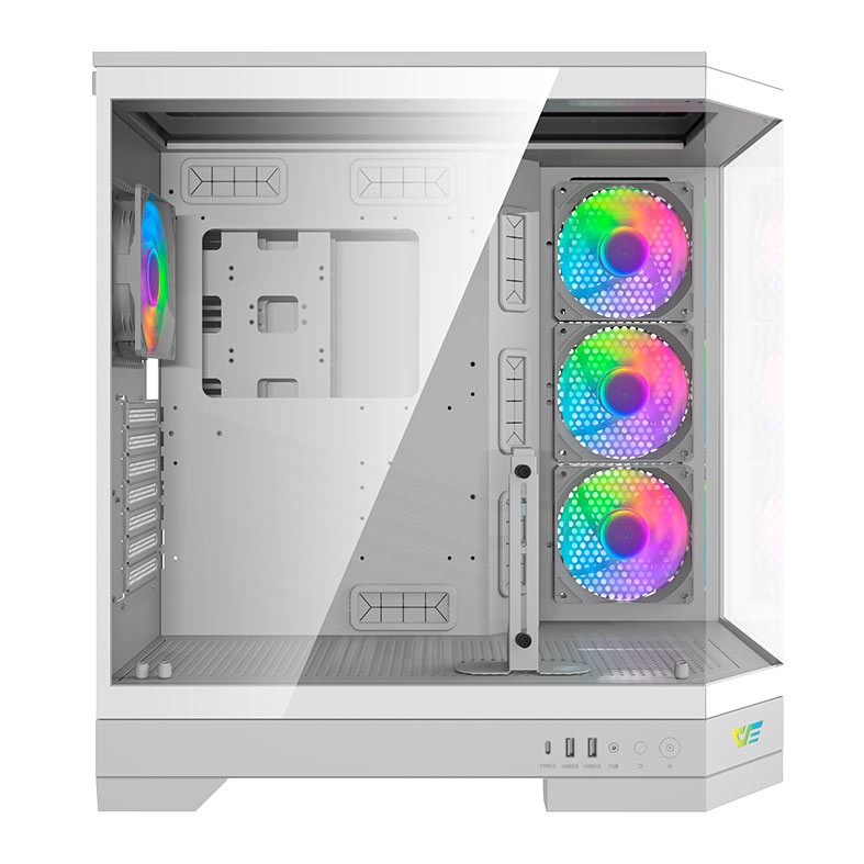 Gabinete Gamer Aigo Darkflash DQX90, ARGB, Mid-Tower, Lateral de Vidro, Com 4 Fans, Branco, DQX90-FAN-WH - miniatura 5