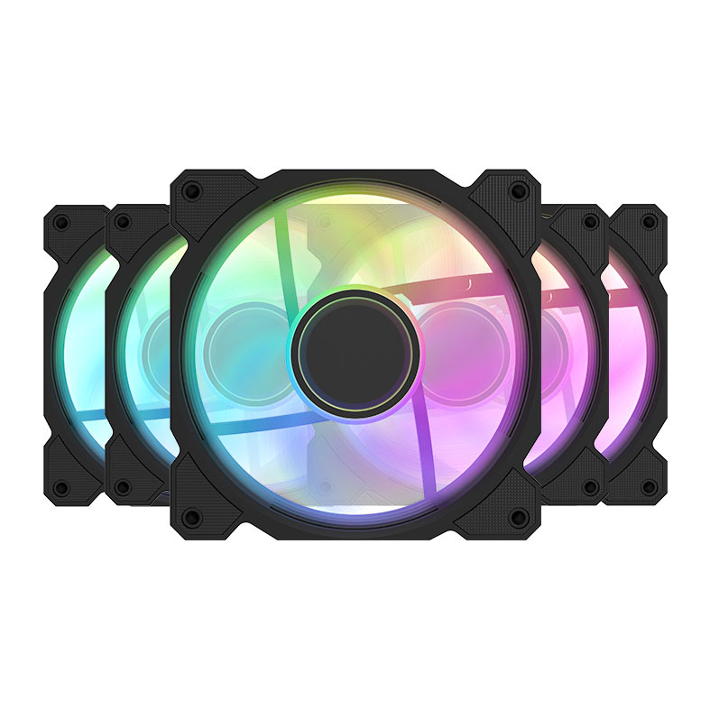 Kit Ventoinhas Aigo Darkflash DR08, ARGB, 5x120mm, Preto, DR08-ARGB-5BK - imagem 1