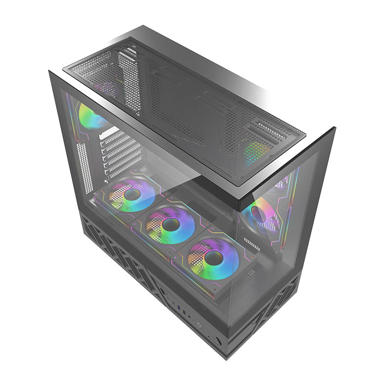 Gabinete Gamer Aigo Darkflash DS950, Mid-Tower, Lateral de Vidro, Com 6 Fans, ARGB, Preto, DS950-PC-CASE-BLACK - miniatura 9