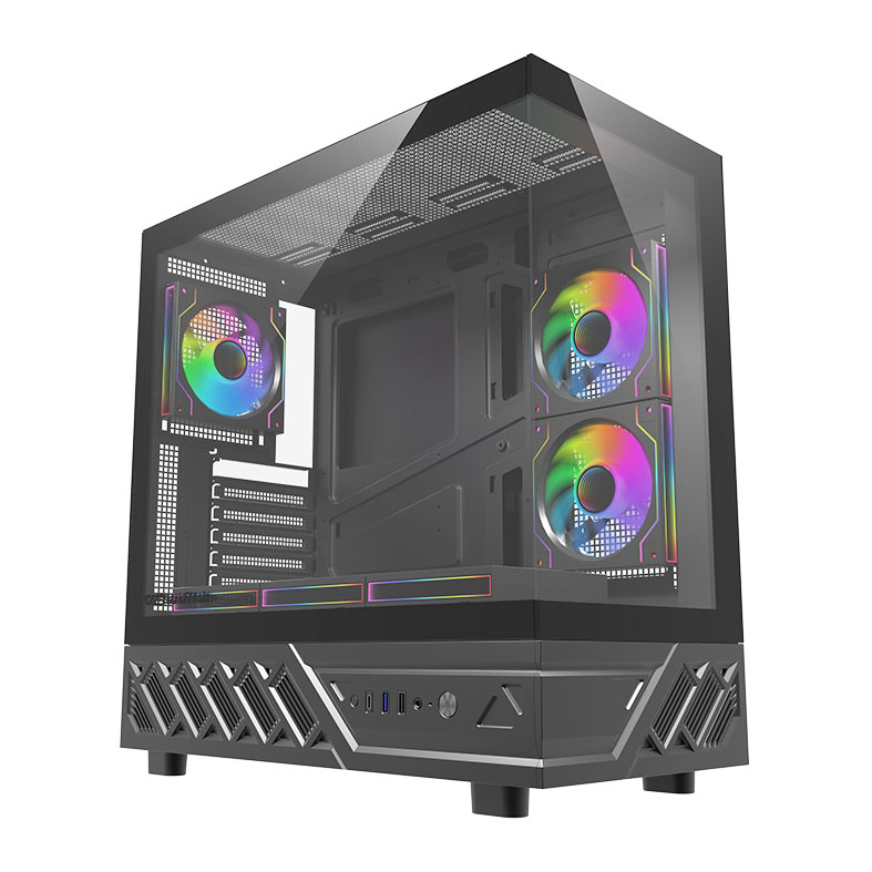 Gabinete Gamer Aigo Darkflash DS950, Mid-Tower, Lateral de Vidro, Com 6 Fans, ARGB, Preto, DS950-PC-CASE-BLACK - miniatura 3