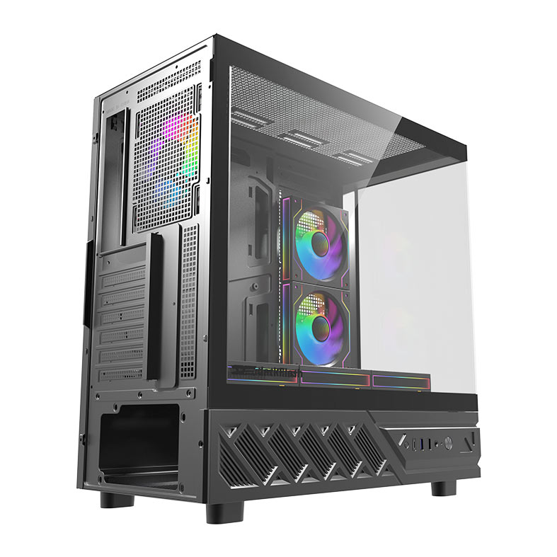 Gabinete Gamer Aigo Darkflash DS950V, Mid-Tower, Lateral de Vidro, Com 6 Fans, ARGB, Com Tela, Preto, DS950V-PC-CASE-BLACK - miniatura 9