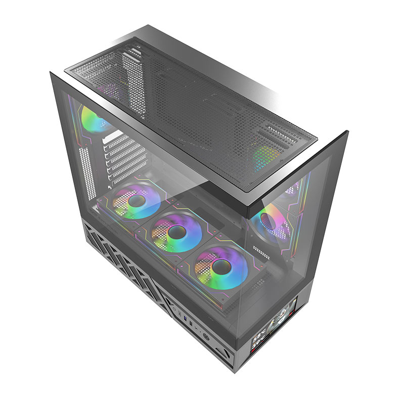 Gabinete Gamer Aigo Darkflash DS950V, Mid-Tower, Lateral de Vidro, Com 6 Fans, ARGB, Com Tela, Preto, DS950V-PC-CASE-BLACK - miniatura 5