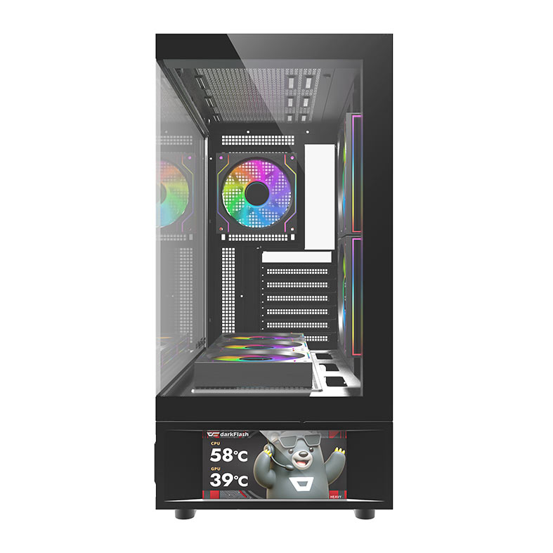 Gabinete Gamer Aigo Darkflash DS950V, Mid-Tower, Lateral de Vidro, Com 6 Fans, ARGB, Com Tela, Preto, DS950V-PC-CASE-BLACK - miniatura 4