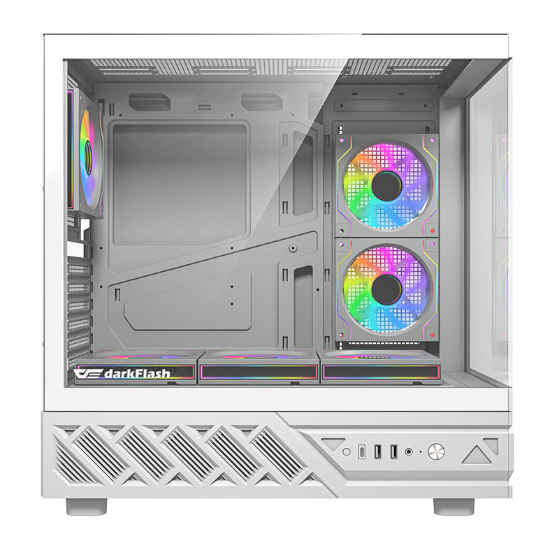 Gabinete Gamer Aigo Darkflash DS950V, Mid-Tower, Lateral de Vidro, Com 6 Fans, ARGB, Com Tela, Branco, DS950V-PC-CASE-WHITE - miniatura 6