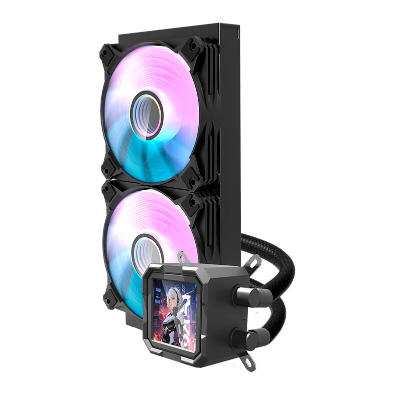 Water Cooler Aigo Darkflash DV240S, ARGB, Display LCD 2.73 Pol, 240mm, Preto, DV240S-BK - miniatura 3