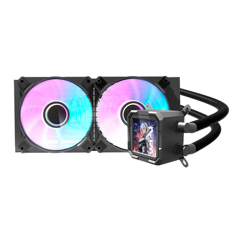 Water Cooler Aigo Darkflash DV240S, ARGB, Display LCD 2.73 Pol, 240mm, Preto, DV240S-BK - miniatura 4