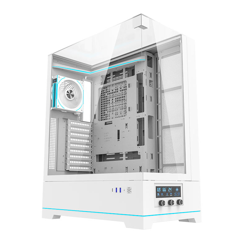 Gabinete Gamer Aigo Darkflash DY450 Pro, Full-Tower, Lateral de Vidro, Com 1 Fan, Branco, DY450PRO-WH-1F - imagem 1