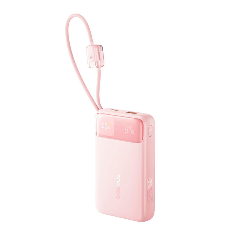 Carregador Portatil Baseus EnerFill FC11, 20000mAh, 22.5W, Com Display Digital, Baby Pink, E0027S07
