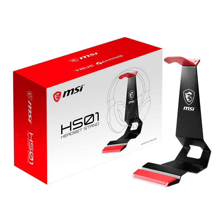 Suporte Para Headset MSI HS01, Preto e Vermelho, HS01-HEADSET-STAND - miniatura 6