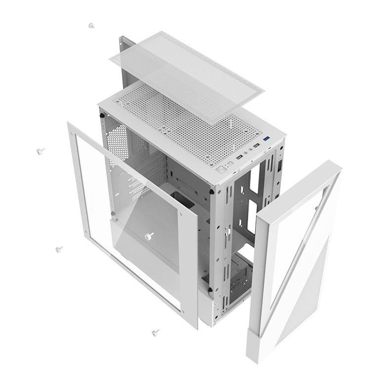 Gabinete Gamer Aigo Darkflash E330M, Mid-Tower, Lateral de Vidro, Branco, E330M-WH - miniatura 9