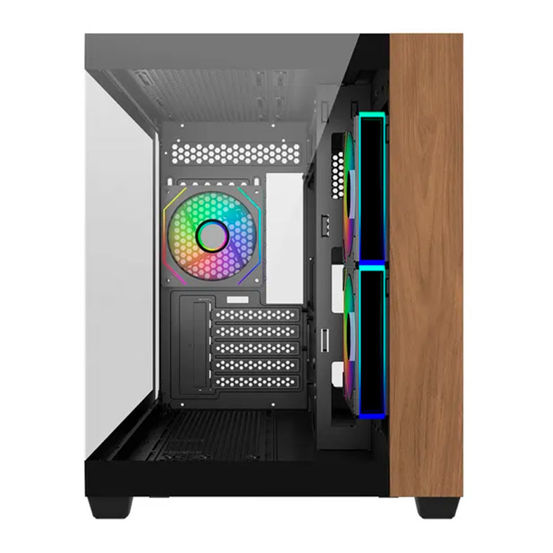 Gabinete Cooler Master Elite 481 Wood, ARGB, Mini-Tower, Lateral de Vidro, Com 3 Fans, Preto, E481-KHNN-S00 - miniatura 3