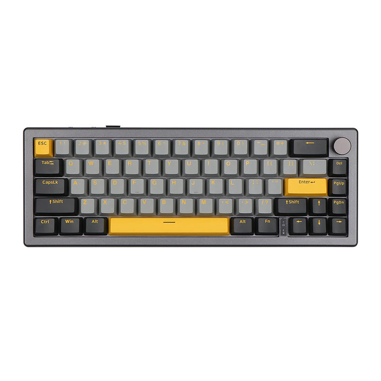Teclado Mecanico Epomaker EK68, Switch Flamingo, Black Gold, EK68-BG-FLG - imagem 1