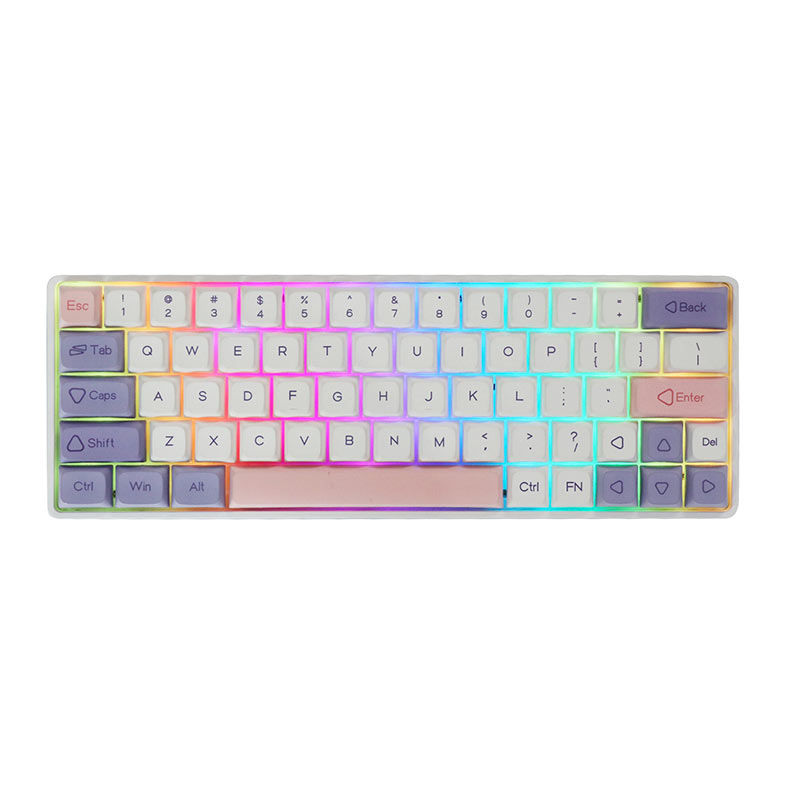 Teclado Mecanico Epomaker EP64, ARGB, Switch Flamingo, Lilac, EP64-LL-FLG - imagem 1
