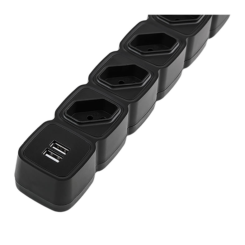 Filtro de Linha Intelbras EPE 204, 4 Tomadas, 2 USB, 1m, Preto, EPE-204-USB - miniatura 4