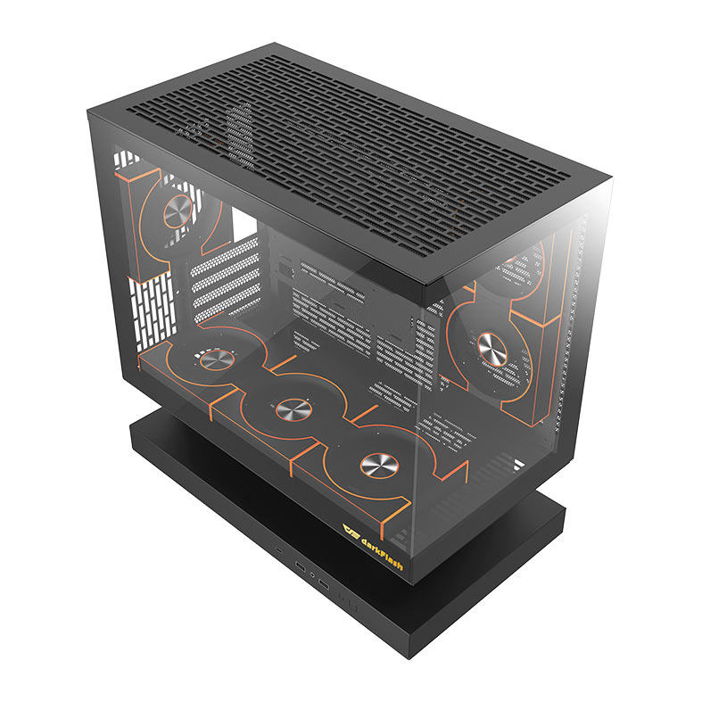 Gabinete Gamer Aigo Darkflash Floatron F1, ARGB, Full-Tower, Lateral de Vidro, Com 6 Fans, Preto, F1-BW-COMBO-DM8-LINEX6-BK - miniatura 3