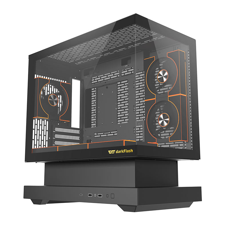 Gabinete Gamer Aigo Darkflash Floatron F1, ARGB, Full-Tower, Lateral de Vidro, Com 6 Fans, Preto, F1-BW-COMBO-DM8-LINEX6-BK - miniatura 4