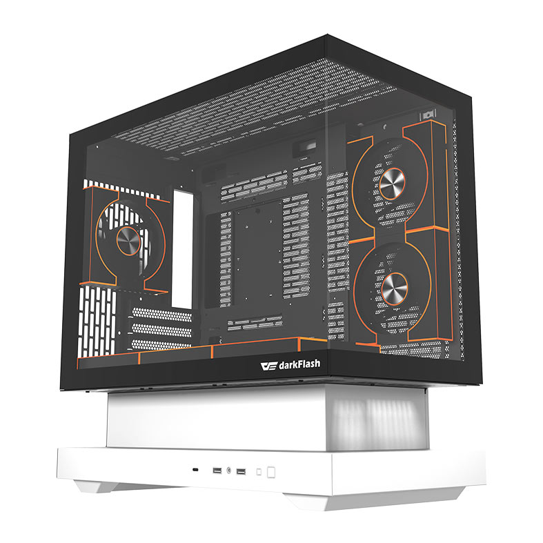 Gabinete Gamer Aigo Darkflash Floatron F1, ARGB, Full-Tower, Lateral de Vidro, Com 6 Fans, Branco, F1-BW-COMBO-DM8-LINEX6-WH - miniatura 3