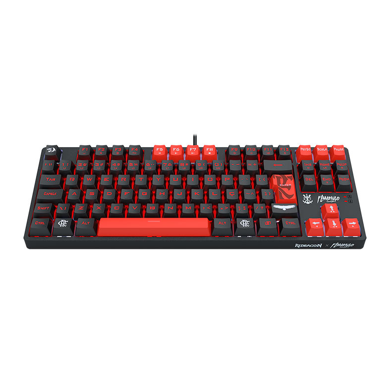 Teclado Mecanico Redragon Flamengo Nation, Switch Marrom, Preto e Vermelho, FL576 - miniatura 6