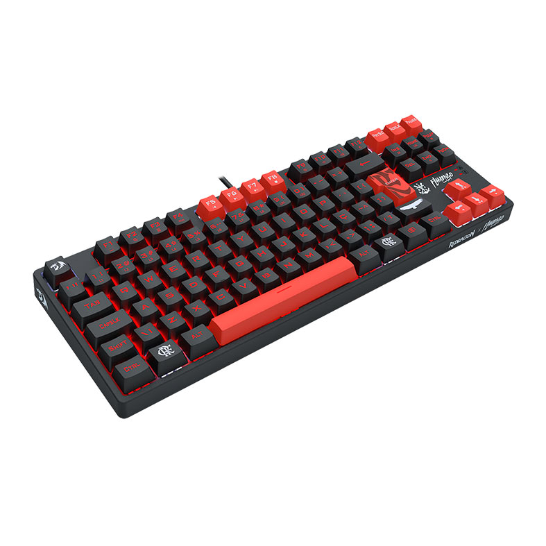 Teclado Mecanico Redragon Flamengo Nation, Switch Marrom, Preto e Vermelho, FL576 - miniatura 5