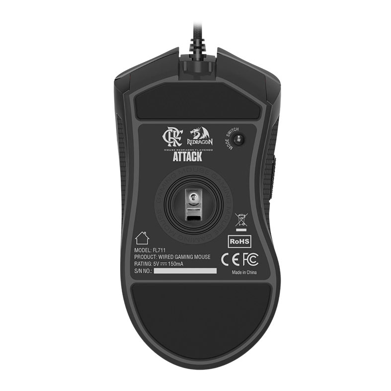 Mouse Gamer Redragon Flamengo Attack, 12400DPI, 8 Botoes, Preto e Vermelho, FL711 - miniatura 4