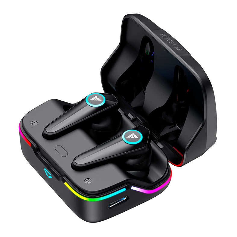 Fone de Ouvido Gamer Force One Sonic Boom, TWS, RGB, Bluetooth, Preto, FR.AU.SB.01 - miniatura 4