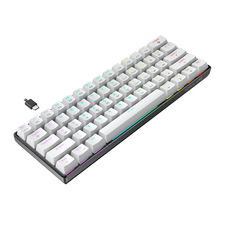 Teclado Mecanico Gamer Force One Atlas, RGB, ABNT, Compacto, Switch Red, Branco, FR.TC.A6.01 - miniatura 3