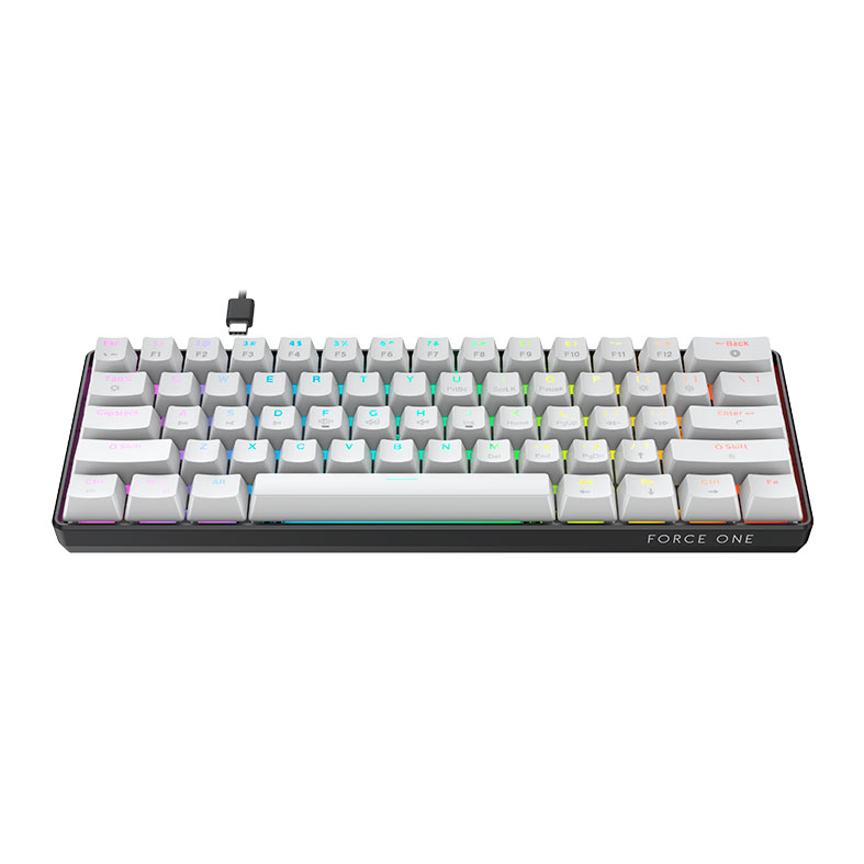 Teclado Mecanico Gamer Force One Atlas, RGB, ABNT, Compacto, Switch Red, Branco, FR.TC.A6.01 - miniatura 4