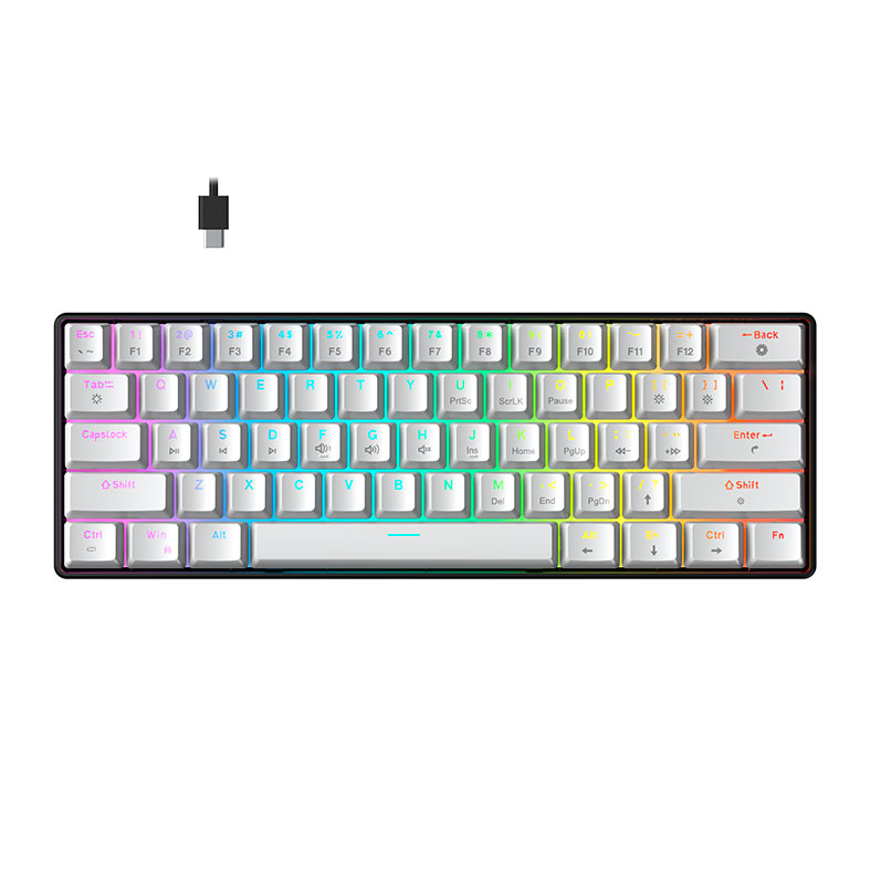 Teclado Mecanico Gamer Force One Atlas, RGB, ABNT, Compacto, Switch Red, Branco, FR.TC.A6.01 - miniatura 5
