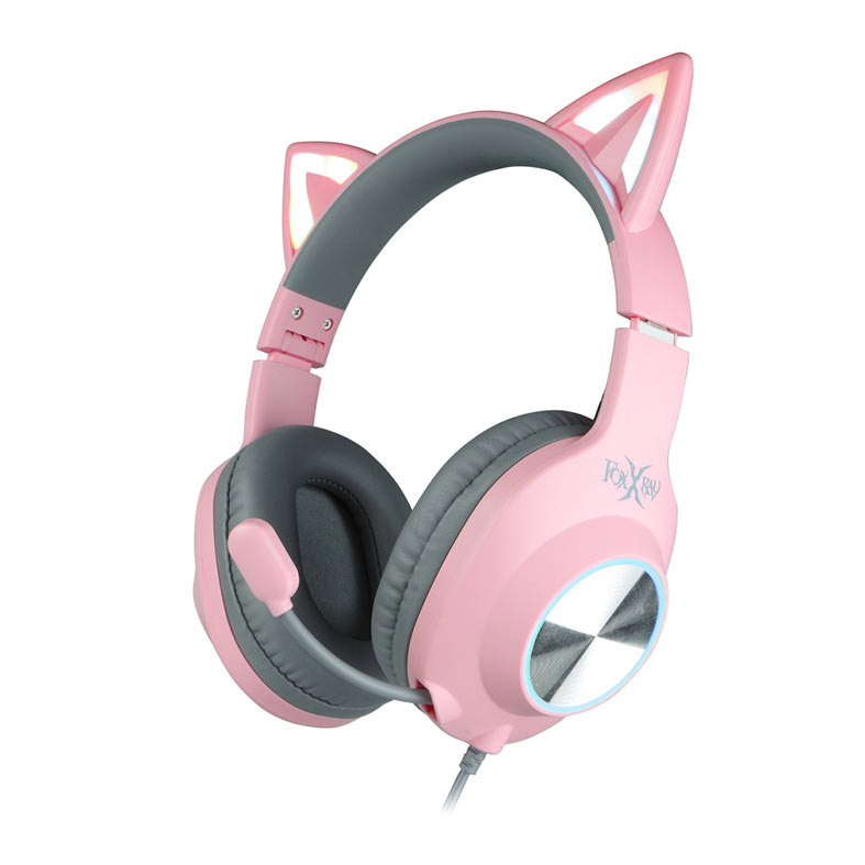 Headset Gamer Foxxray Bal-62 ShinyCat, RGB, Drivers 40mm, Rosa, FXR-BAL-62-PK - imagem 1