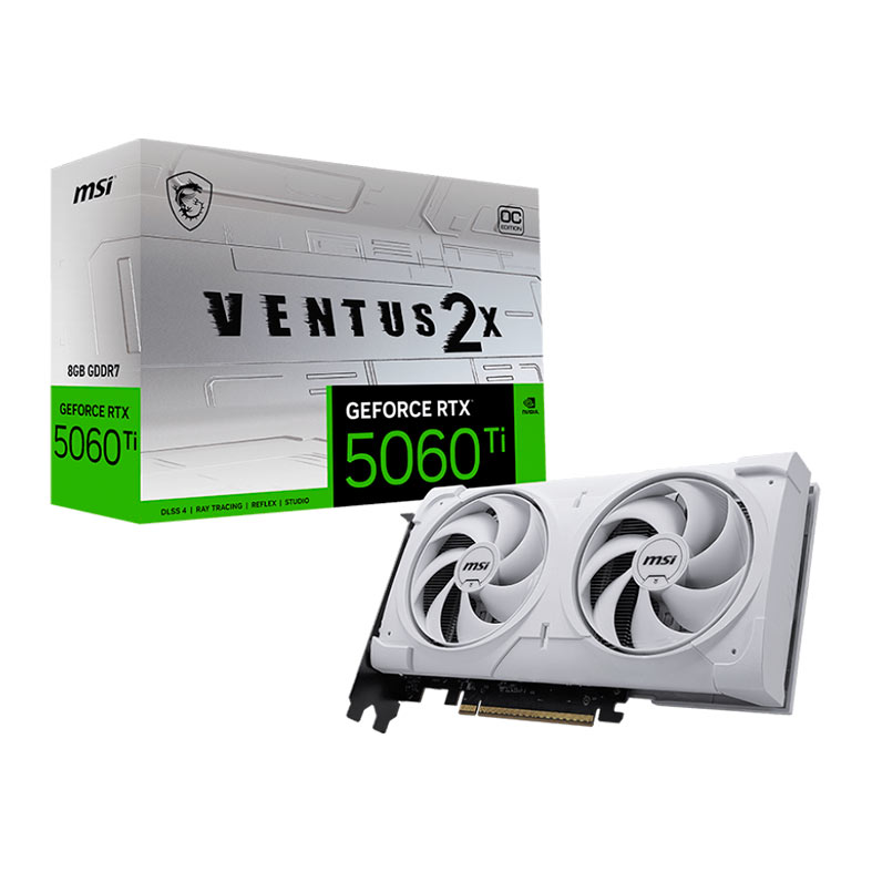 Placa de Video MSI GeForce RTX 5060 Ti Ventus 2X OC White Plus, 8GB, GDDR7, 128-bit, G506T8V2CWP - miniatura 3