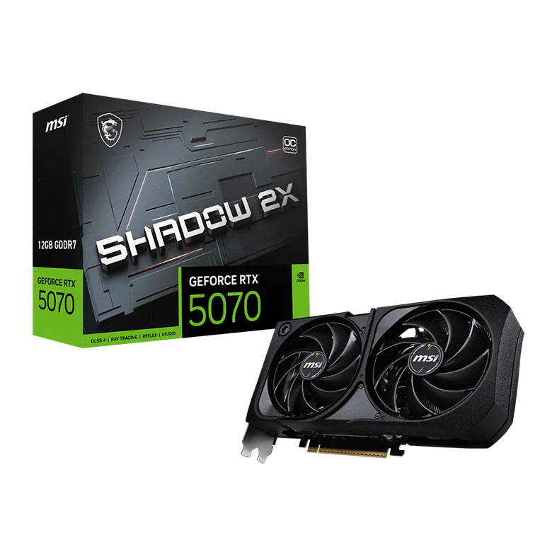 Placa de Video MSI GeForce RTX 5070 Shadow 2X OC, 12GB, GDDR7, 192-bit, G5070-12S2C-NAC - miniatura 3