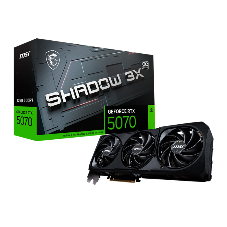 Placa de Video MSI GeForce RTX 5070 Shadow 3X OC, 12GB, GDDR7, 192-bit, G5070-12S3C - miniatura 3