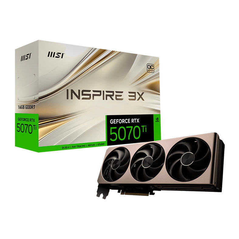 Placa de Video MSI GeForce RTX 5070 Ti Inspire 3X OC, 16GB, GDDR7, 256-bit, G507T-16I3C - miniatura 3
