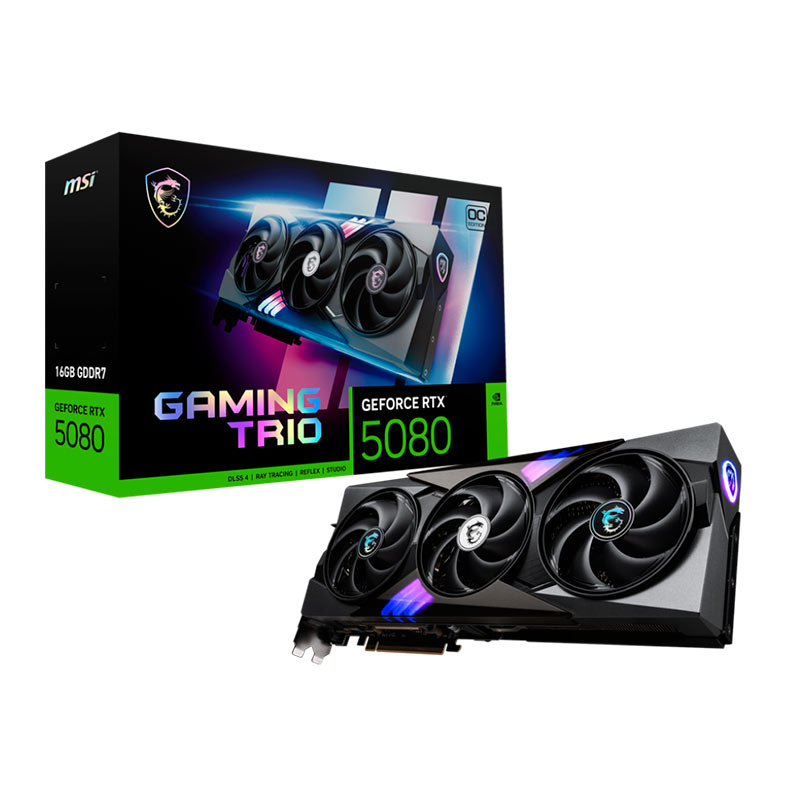 Placa de Video MSI GeForce RTX 5080 Gaming Trio OC, 16GB, GDDR7, 256-bit, G5080-16GTC - miniatura 3