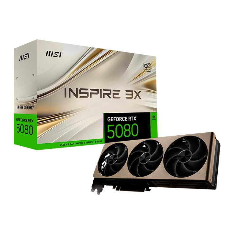 Placa de Video MSI GeForce RTX 5080 Inspire 3X OC, 16GB, GDDR7, 256-bit, G5080-16I3C-NAC - miniatura 3