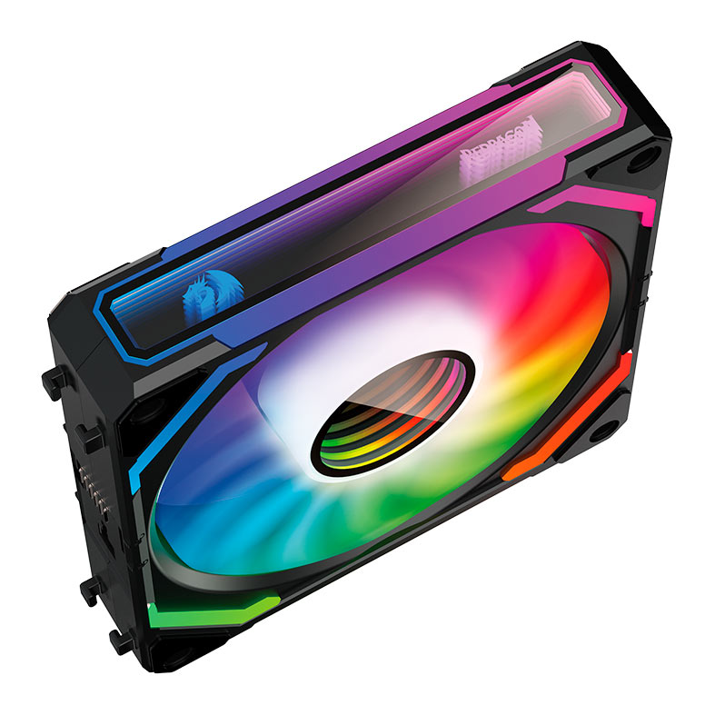 Kit Ventoinhas Redragon Infinity Mirror, ARGB, 3x120mm, Preto, GC-F012 - miniatura 6