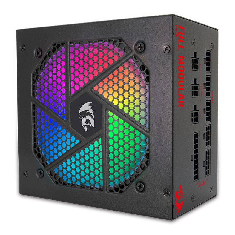 Fonte Redragon Power Supply RGB, 750W, Full-Modular, 80 Plus Gold, Preto, GC-PS006-1 - miniatura 4