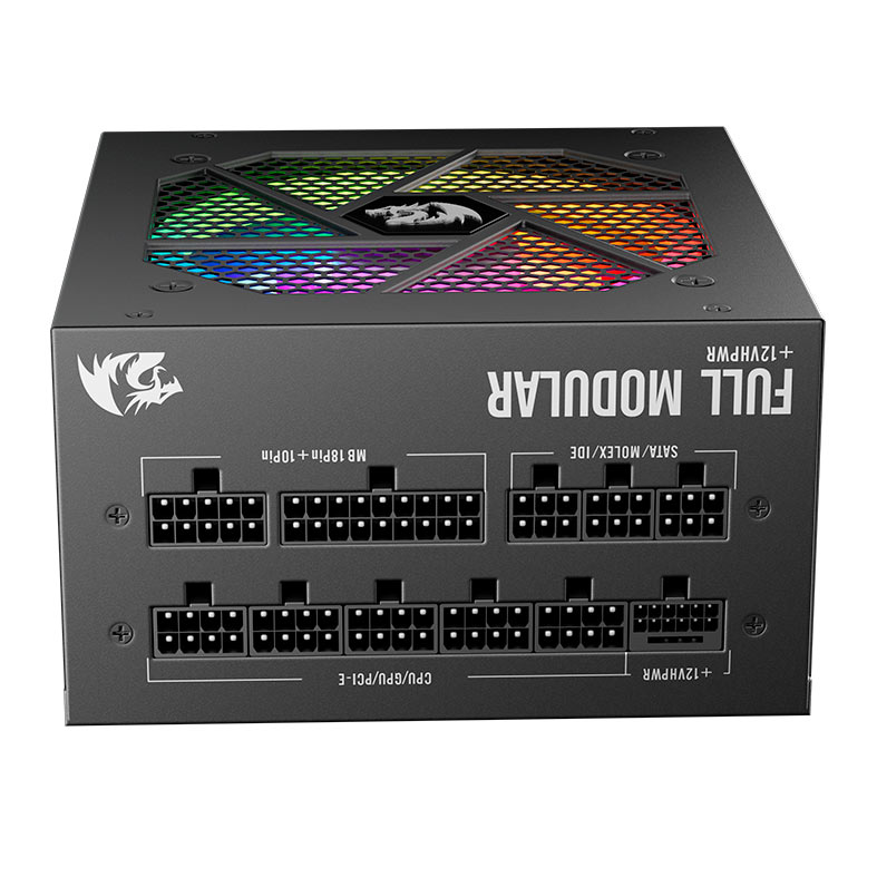 Fonte Redragon Power Supply RGB, 850W, Full-Modular, 80 Plus Gold, Preto, GC-PS007-1 - miniatura 7