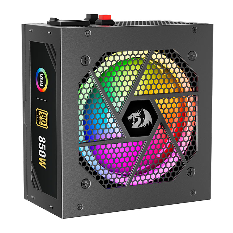 Fonte Redragon Power Supply RGB, 850W, Full-Modular, 80 Plus Gold, Preto, GC-PS007-1 - miniatura 4