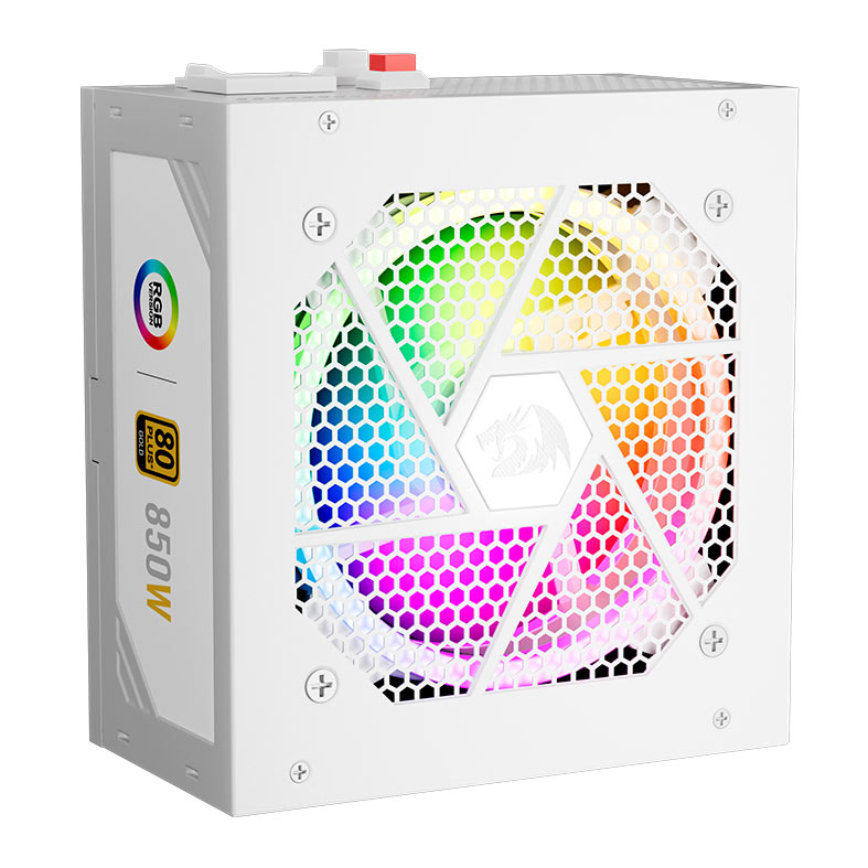 Fonte Redragon GC-PS007W-1 V2, RGB, 850W, Full-Modular, 80 Plus Gold, Brando, GC-PS007W-1-V2 - miniatura 3