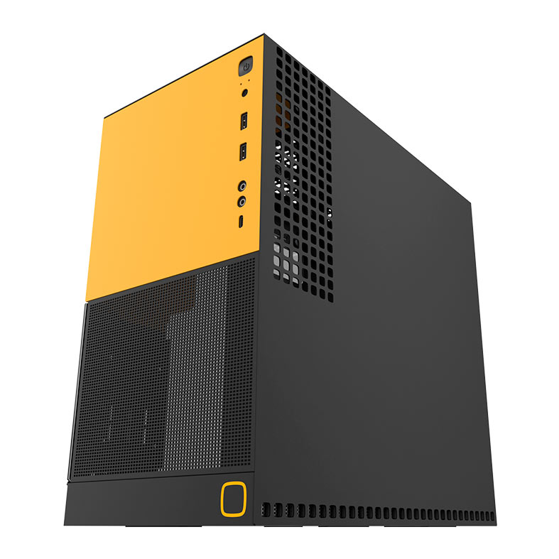 Gabinete Gamer Geometric Future Model 4 King Arthur, Mid-Tower, Lateral de Vidro, Preto e Amarelo, GEO-M4-KAB - miniatura 4